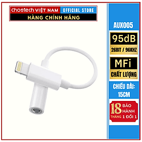 Cáp CHOETECH AUX005 chuyển đổi từ cổng IP ra 3.5mm  (HÀNG CHÍNH HÃNG)