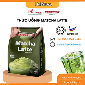 Trà Sữa Vị Trà Xanh Aik Cheong Matcha Café Art (12 Gói x 25g)